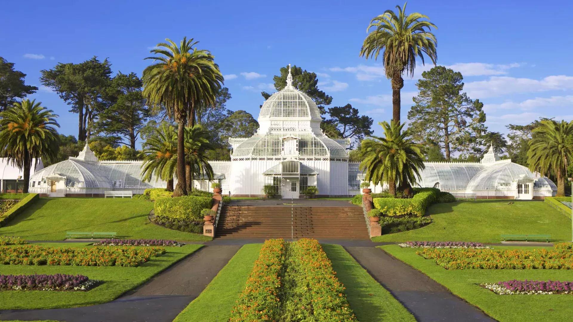 Exterior view of the San Francisco Conservatory of Flowers.
