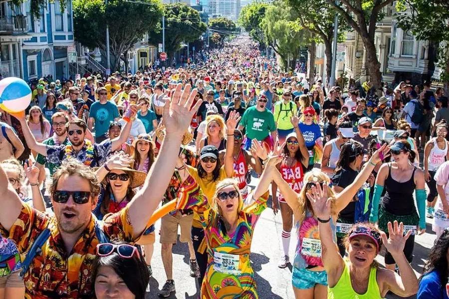 Runners participate in San Francisco's Bay to Breakers.